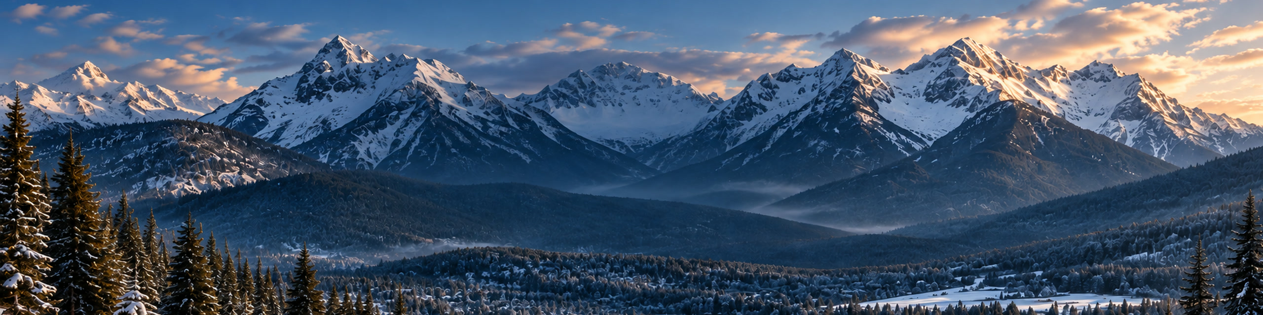 蒙大拿州雪山与森林